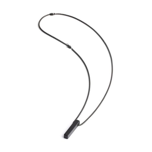 Halskette aus Edelstahl mit schwarzem Achatstein - Tantum Black